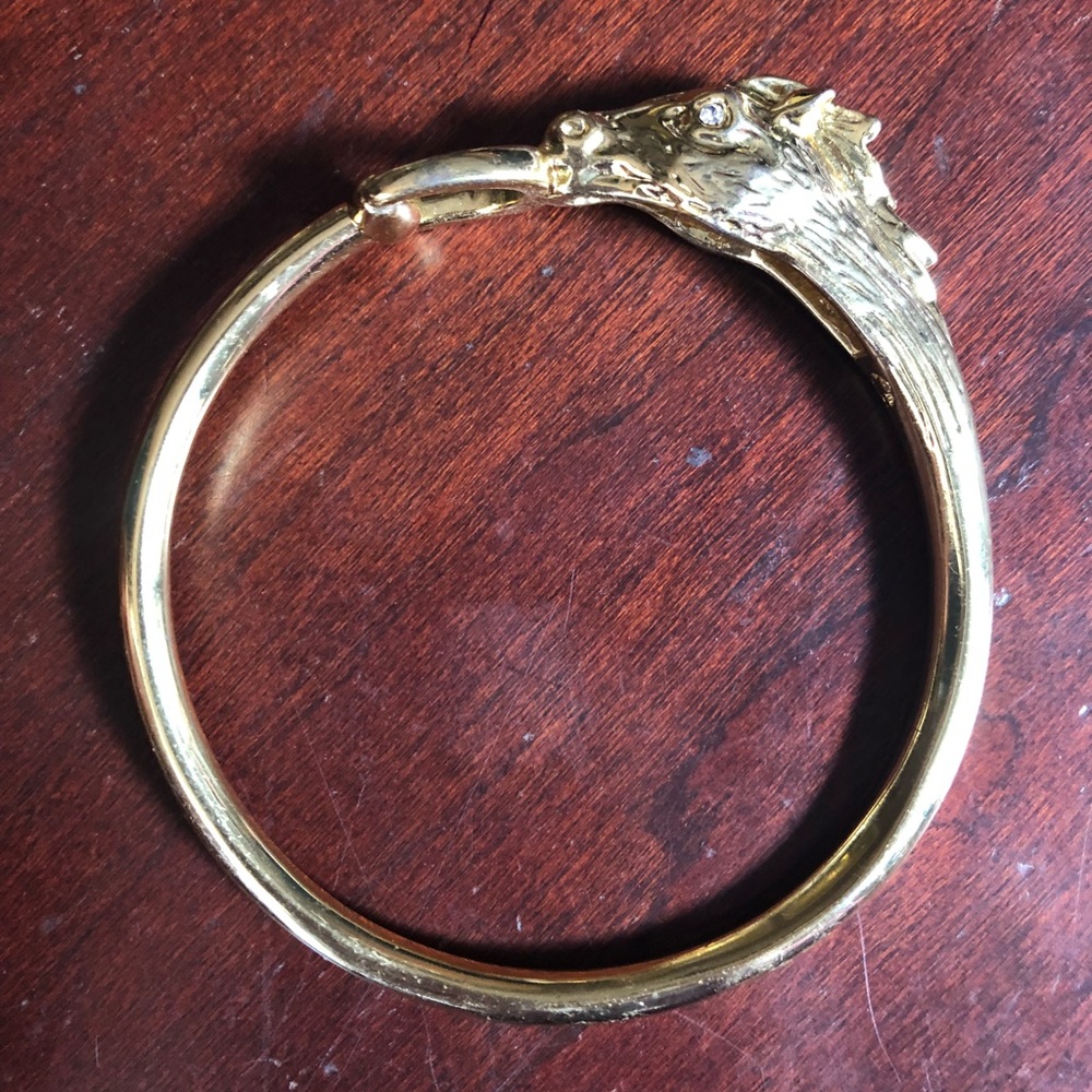 Brass equestrian bangle